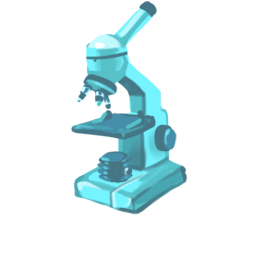 Blue cartoon microscope